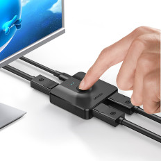 2x displeja ieeja uz 1x displayPort izejas slēdzi 4K 1080p melns
