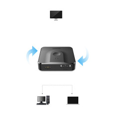 Entrada de DisplayPort 2x para 1x DisplayPort Interruptor de saída 4K 1080p Black