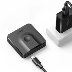 2x displeja ieeja uz 1x displayPort izejas slēdzi 4K 1080p melns