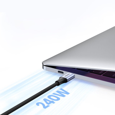Kabeļu vads USB-C elektroenerģijas padevē 240W 5A 2m pelēks