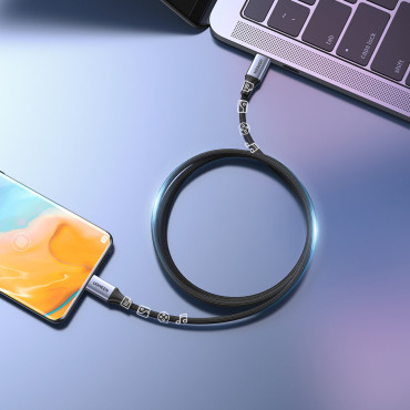 Kabeļu vads USB-C elektroenerģijas padevē 240W 5A 2m pelēks