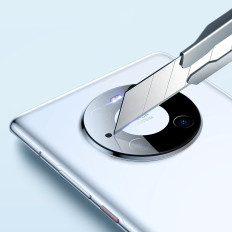 Foil on the Huawei Mate 40 Pro 0.3mm Set di pulizia trasparente +. Set di 2 pezzi.