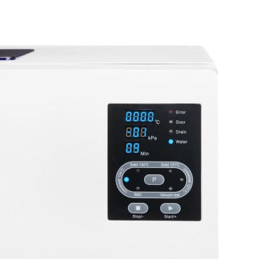 Lafomed Autoklav Standard Line LFSS08AA 8 L Klasse B mit Drucker — Detailaufnahme Bedienelemente