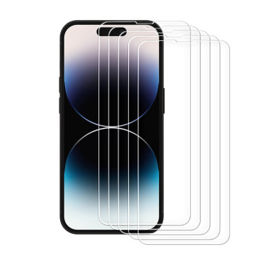 Gehard glas 9H tot iPhone 14 Plus op de hele ridder 2.5D FS TG-scherm Set 5pcs.