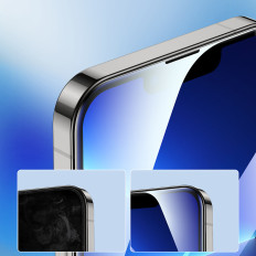 Rūdīts stikls iPhone 14 Plus uz visu ekrānu ar caurspīdīgu bruņinieku 2.5D TG rāmi