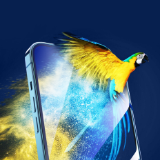 Vidrio templado para iPhone 14 Pro Max con conjunto de caballero transparente