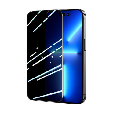 Kaljeno steklo za iPhone 14 plus z anti-vohunskim filtrom za celoten zaslon s prozornim okvirjem