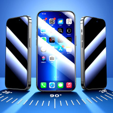 Gehard glas voor iPhone 14 plus met anti-spionfilter voor het hele scherm met transparant frame