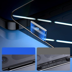 Gehard glas voor iPhone 14 plus met anti-spionfilter voor het hele scherm met transparant frame