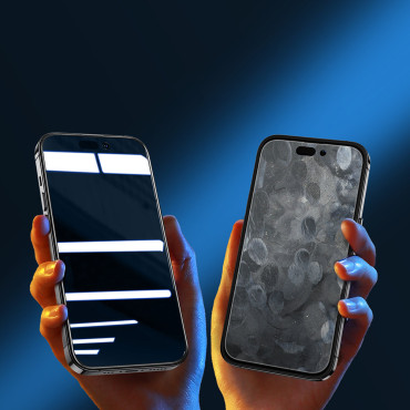 Gehard glas voor iPhone 14 plus met anti-spionfilter voor het hele scherm met transparant frame