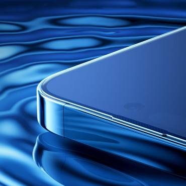 Vetro temperato per iPhone 14 Plus con filtro anti-spia per l'intero schermo con telaio trasparente