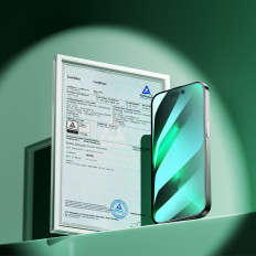 Zeleno kaljeno steklo za iPhone 14 Pro z anti modro svetlobo filter na vitezu