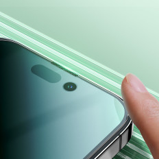 Zeleno kaljeno steklo za iPhone 14 Pro Max z anti modro svetlobo filter na vitezu