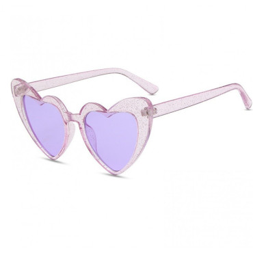 Rosa Herz-Sonnenbrille mit...