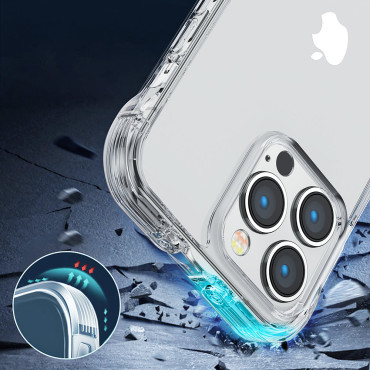 Case Cover for iPhone 14 Pro Max Armored Housing with Hooks Transparent Base