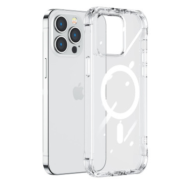 Magnetic case for iPhone 14 plus armored cover with hooks. Transparent stand
