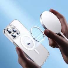 Caso magnético para iPhone 14 plus compatível com magsafe transparente 14D