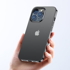 Case gélové puzdro pre iPhone 14 kryt s kovovým rámom 14q čierny
