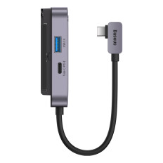 6W1 distributor padjoy náboje pro tablet usb-c hdmi sd tf tmavě šedá
