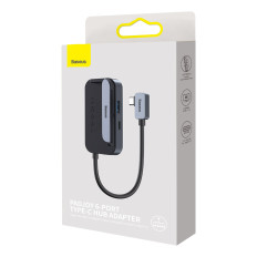 6W1 padjoy rumbas izplatītājs planšetdatoram USB-C HDMI SD TF Dark Grey