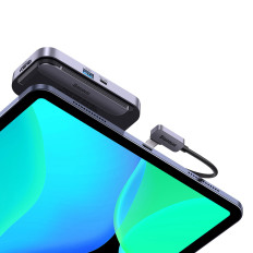 6W1 padjoy rumbas izplatītājs planšetdatoram USB-C HDMI SD TF Dark Grey