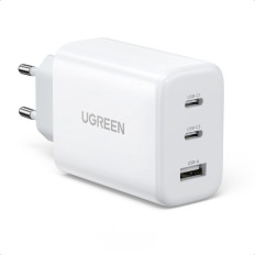 Snabb Network Charger 2x USB-C USB 65W PD QC Vit
