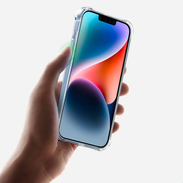 Gel taske til iphone 14 plus med forstærket beskyttende taske gennemsigtig