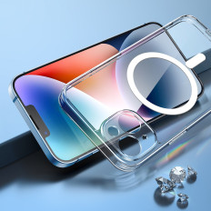 Gel Magnetic Case voor iPhone 14 Plus Transparent Magsafe