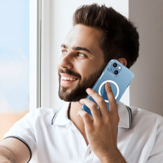 Caixa magnética do gel para o iPhone 14 mais Magsafe transparente