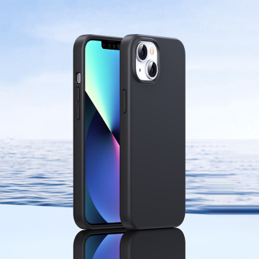 Paindlik silikooniga telefonikott iPhone 14 pluss kaitsekottide mustaks