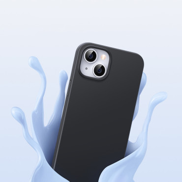 Flexibele siliconen telefoonhoes voor iPhone 14 plus beschermhoes zwart