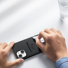 Paindlik silikooniga telefonikott iPhone 14 pluss kaitsekottide mustaks