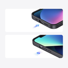 Paindlik silikooniga telefonikott iPhone 14 pluss kaitsekottide mustaks