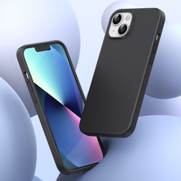 Paindlik silikooniga telefonikott iPhone 14 pluss kaitsekottide mustaks