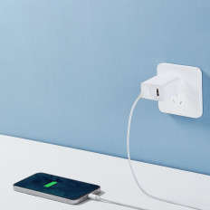 Carregador de rede rápida xiaomi travel carregador combo USB / USB-C 33W PD Biała