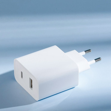 Carregador de rede rápida xiaomi travel carregador combo USB / USB-C 33W PD Biała