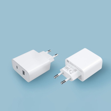 Carregador de rede rápida xiaomi travel carregador combo USB / USB-C 33W PD Biała