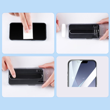 Tvrdé sklo Celá obrazovka s montážnym rámom pre iPhone 14 plus 6.7 ''