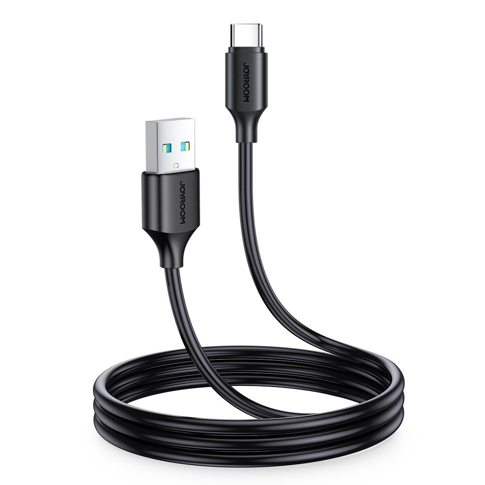 USB įkrovimo ir transmisijos kabelis - USB tipas C 3A 1m juoda