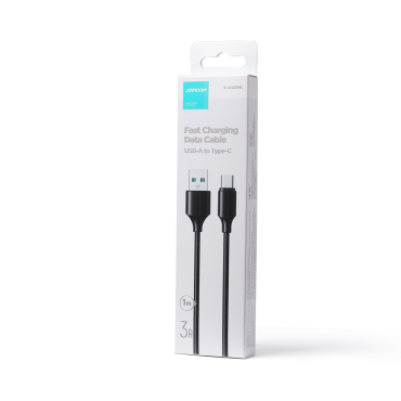 USB uzlādes un pārraides kabelis - USB tips C 3A 1m melns