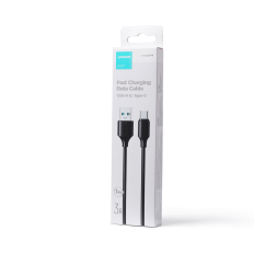 USB uzlādes un pārraides kabelis - USB tips C 3A 1m melns