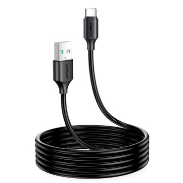 USB uzlādes un datu pārraides kabelis - USB tips C 3A 2m melns