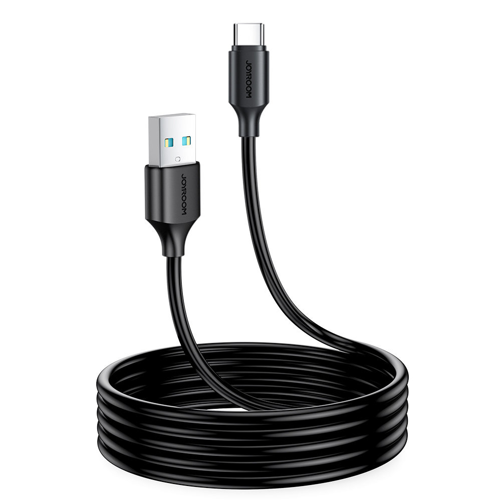 USB uzlādes un datu pārraides kabelis - USB tips C 3A 2m melns