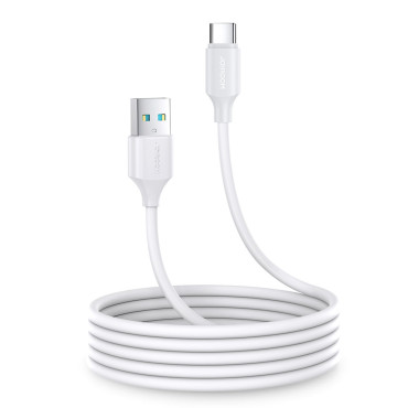 USB-A uzlāde un transmisijas kabelis - USB-C 3A 2m balts