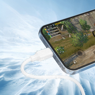 Καλώδιο για τη φόρτωση και τα δεδομένα μετάδοσης iPhone USB - Lightning 2.4a 2m λευκό