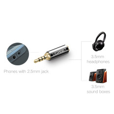 Adapter Adapter Jack Adapter 2.5mm Man till Jack 3.5mm Kvinnlig svart