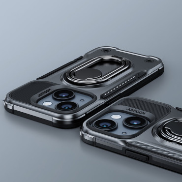 Primer za iPhone 14 oklepni pokrov s stojalom ročajem prstan Dr črna