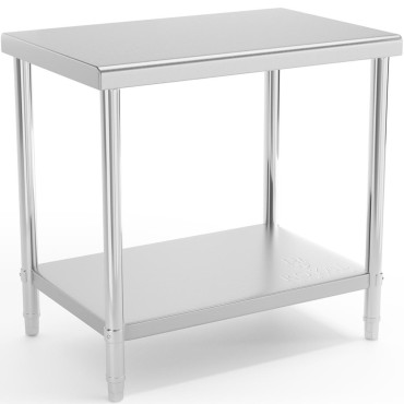 Tabela iz nerjavečega jekla WorkTop z 90x60cm polico