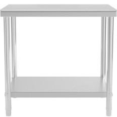 Tabla de encimera de acero inoxidable con un estante de 90x60cm