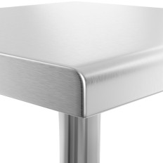 Piano di lavoro in acciaio inox da tavolo con ripiano da 90x60cm